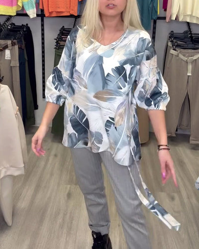 Blouse V-Neck Décontractée Mode