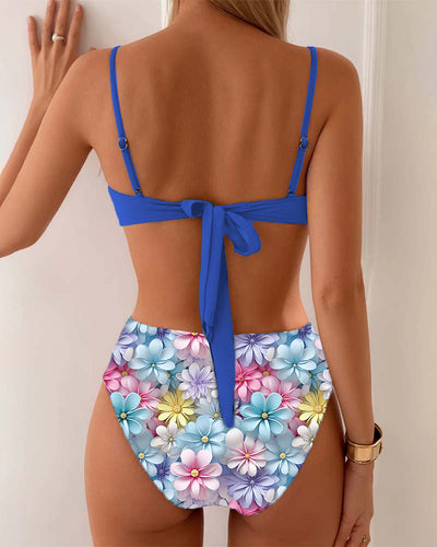 Maillot De Bain Sexy Soutien-Gorge Imprimé Contraste