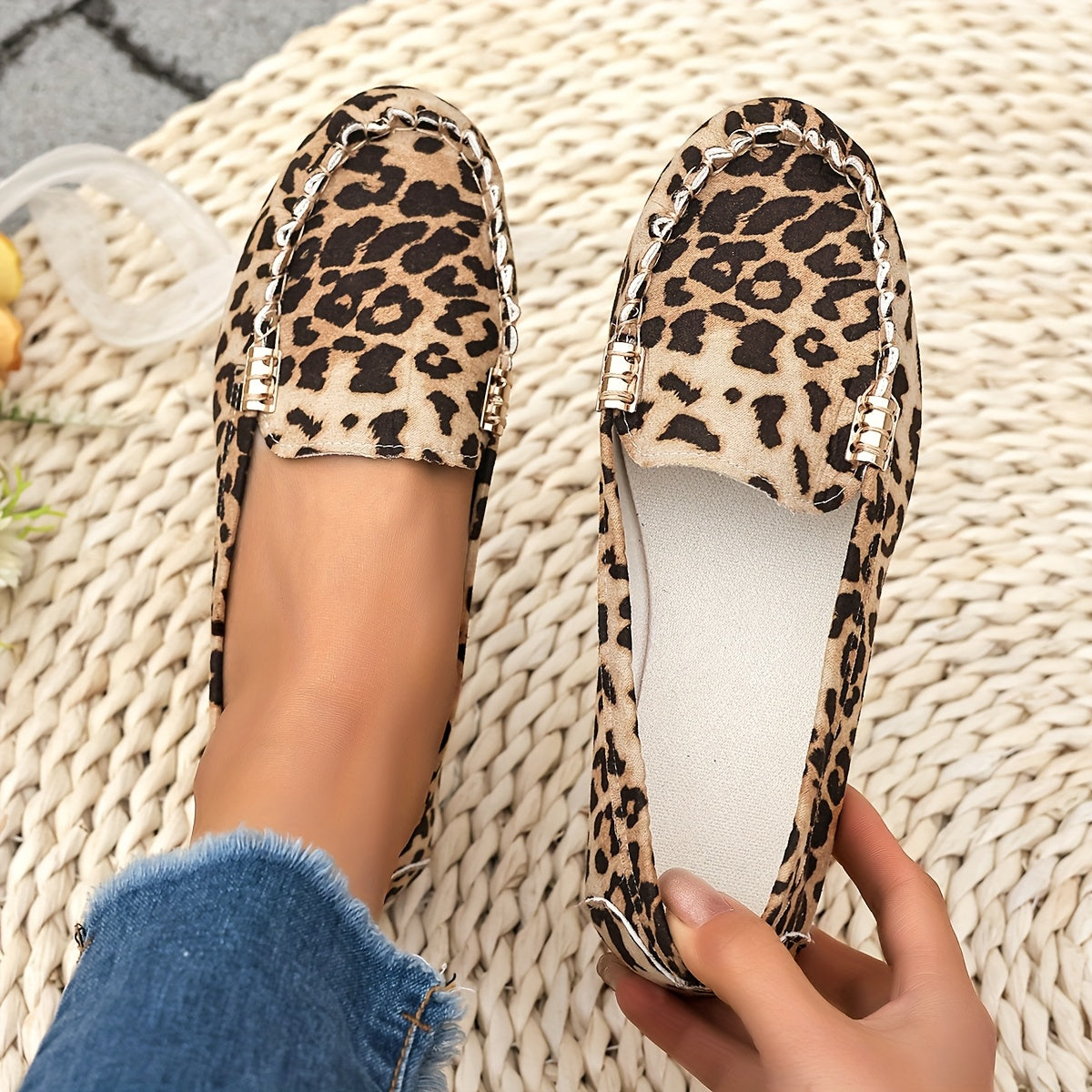 Jaya – Mocassins léopard souples et confortables