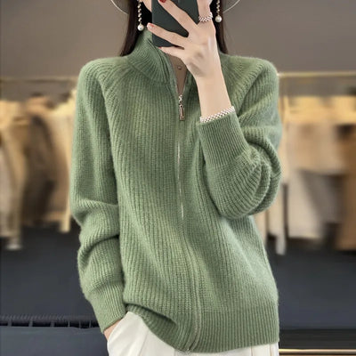 Elsa™ - Cardigan en laine super doux avec fermeture éclair