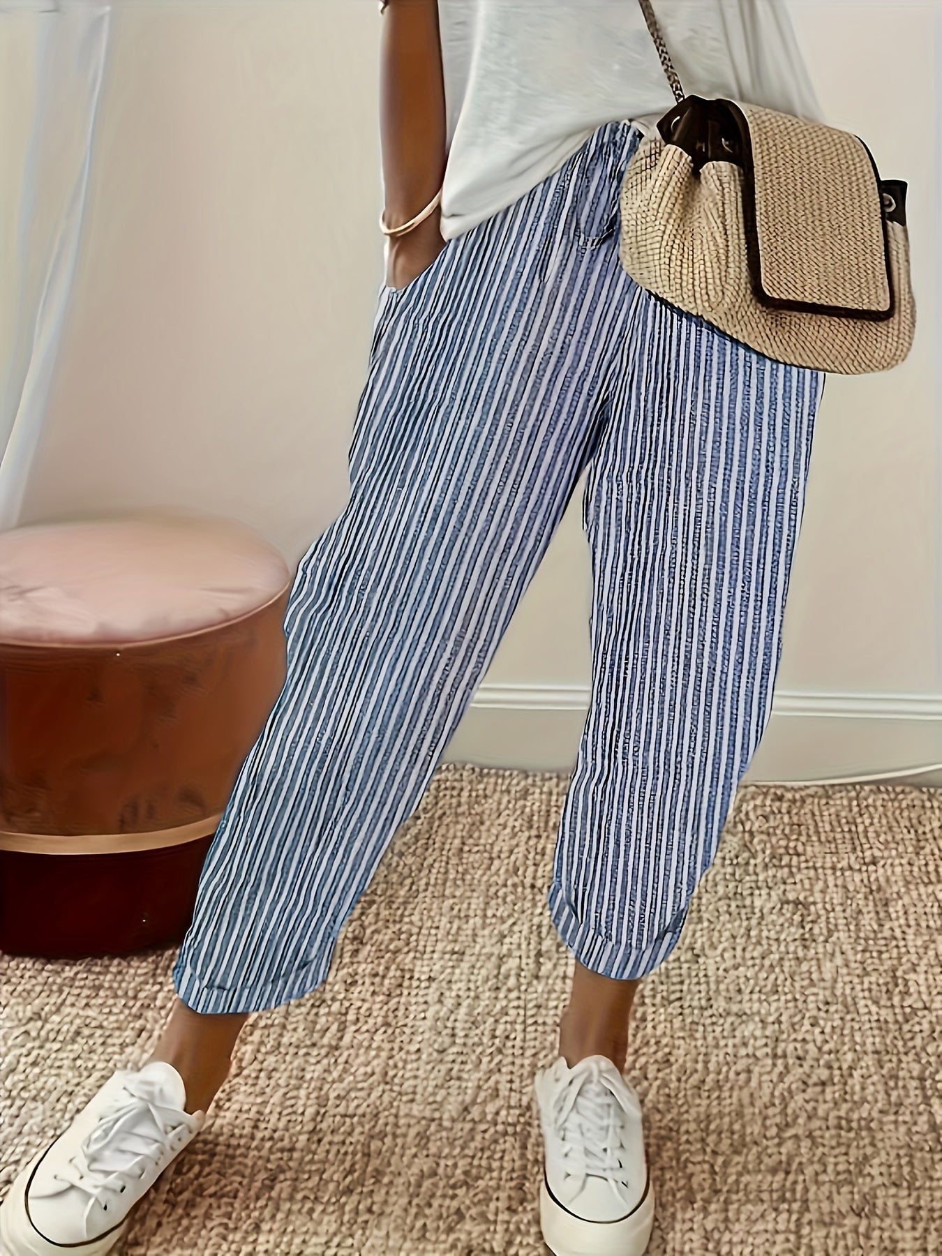 Elena™ - Pantalon large à rayures