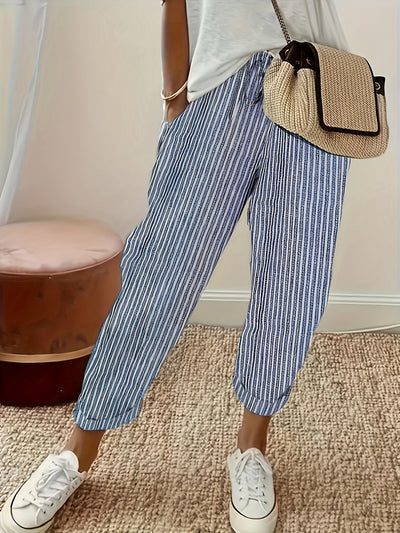 Elena™ - Pantalon large à rayures