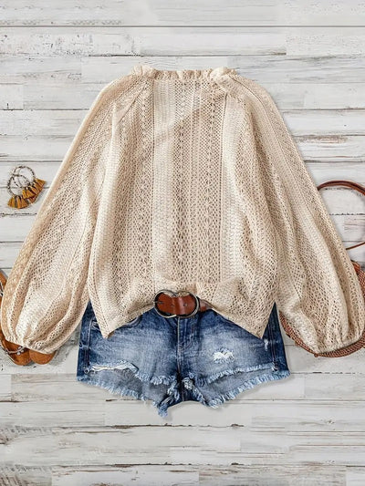 Blouse à manches longues et col en V