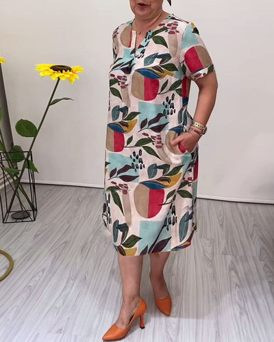 Robe Manches Courtes Col En V