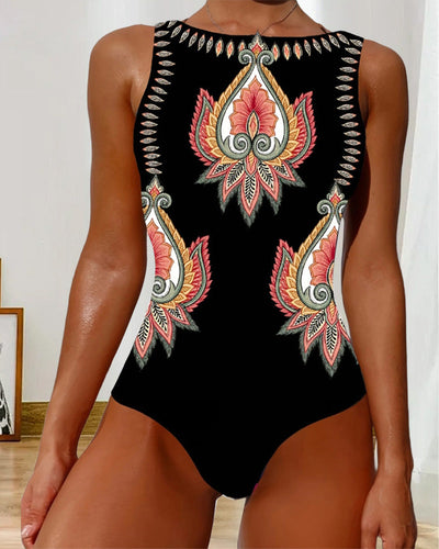 Maillot de bain Paisley Sans Manches Une Pièce