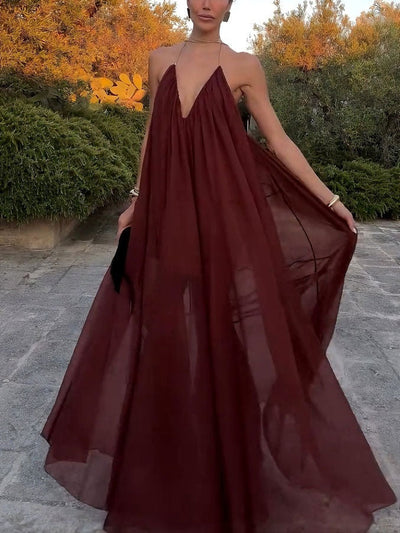 Robe élégante à col en V