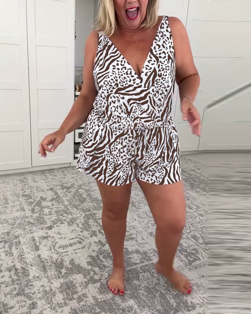Maillot de Bain Slim Fit avec Motif Zebra