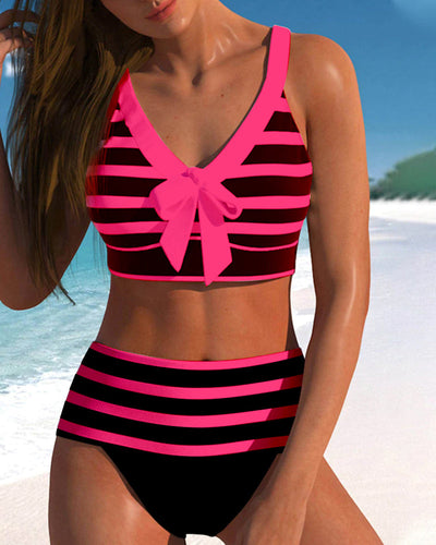 Calypso™ | Bikini taille haute à rayures