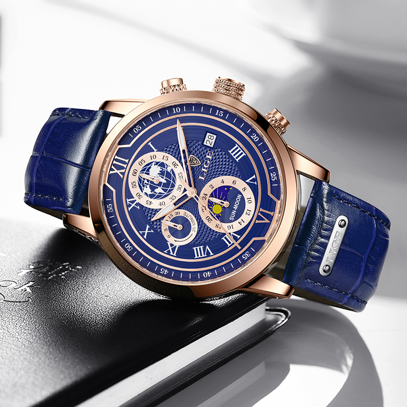 Montre Chronographe Premium en Cuir