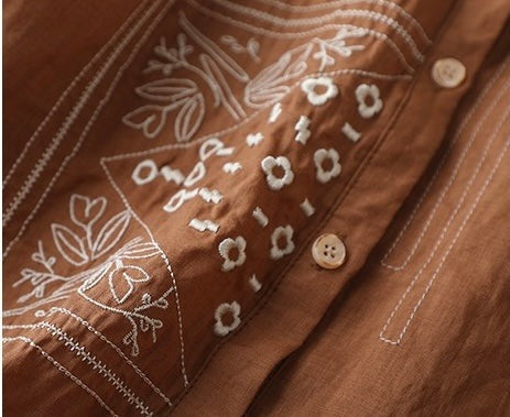 Chemise en pur coton avec une belle tunique brodée