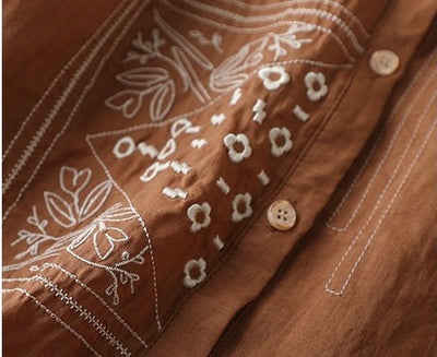Chemise en pur coton avec une belle tunique brodée