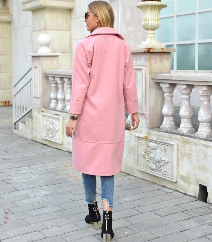 Manteau femme – Coupe cintrée – Longueur genou – Double boutonnage structuré