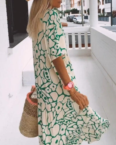 ESTER – Robe Longue à Manches Courtes