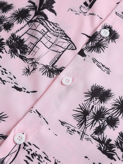 Ensemble Estival : Chemise Boutonnée Voiliers & Palmiers + Short de Bain
