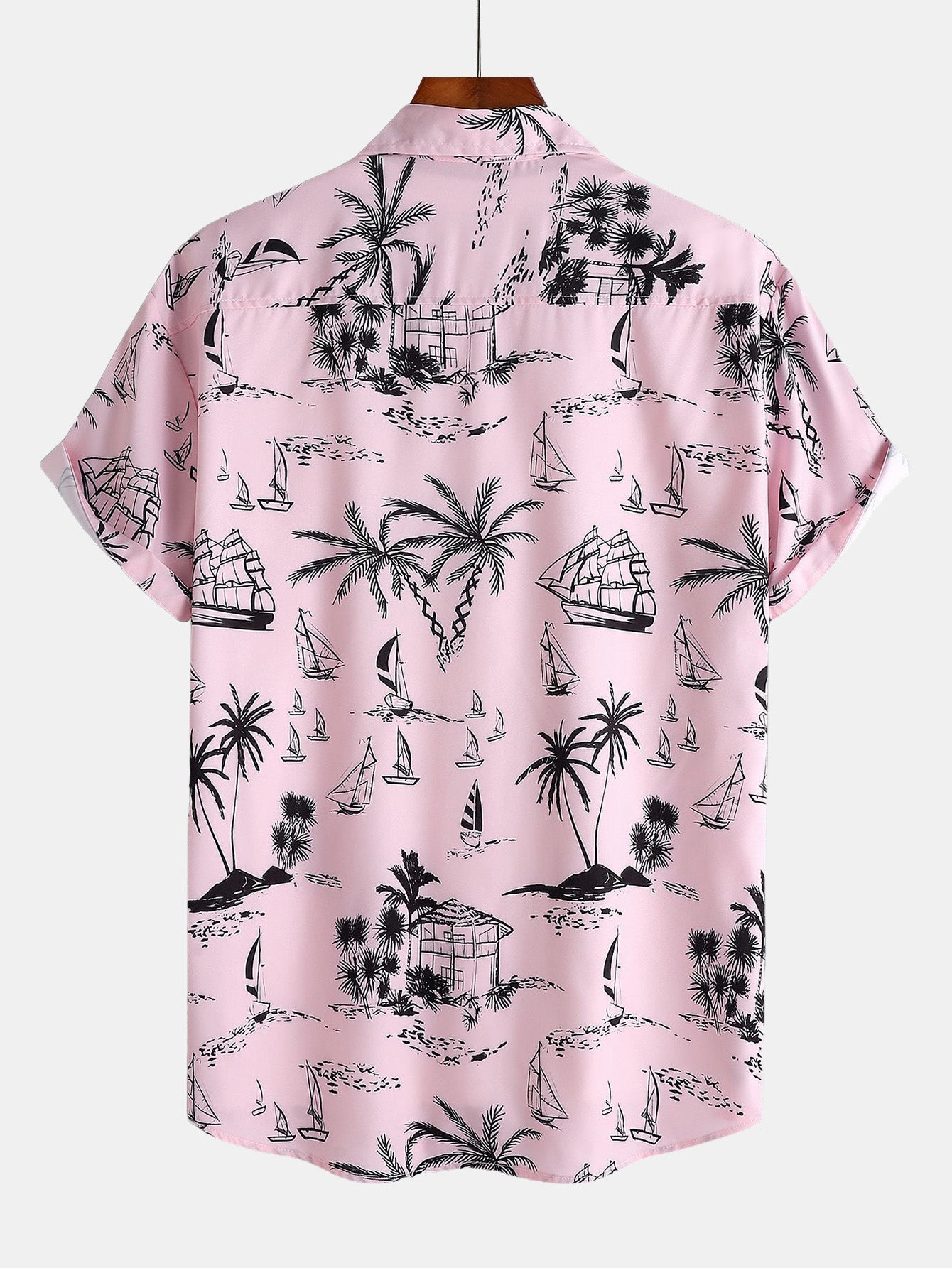 Ensemble Estival : Chemise Boutonnée Voiliers & Palmiers + Short de Bain