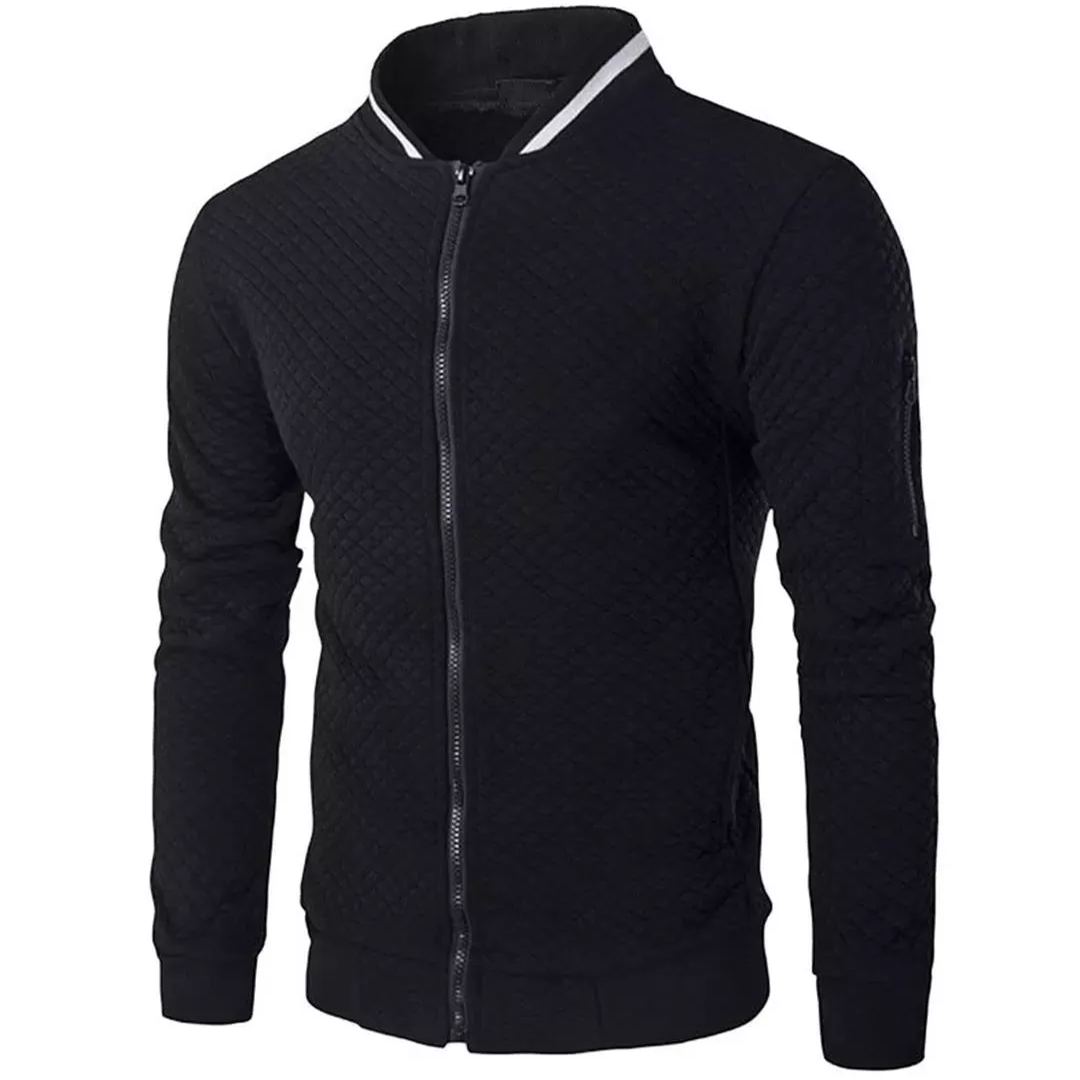 KINS |  Solid Color Zip Up Sweat Bomber Jacket