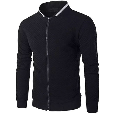 KINS |  Solid Color Zip Up Sweat Bomber Jacket