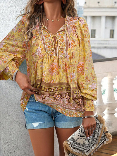 Sallie™ | Top Bohémien Fluide avec Motif Floral