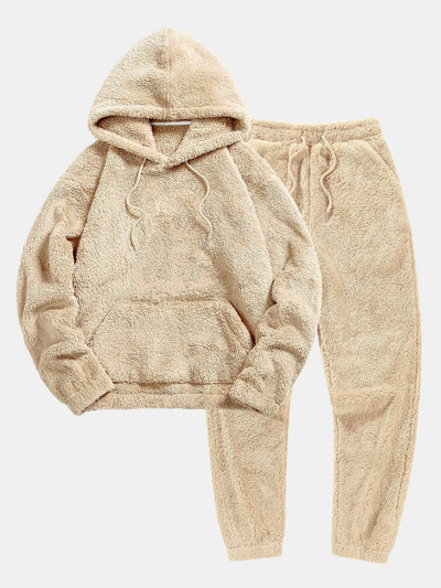 Sweat à capuche Teddy basique et pantalon de jogging Teddy