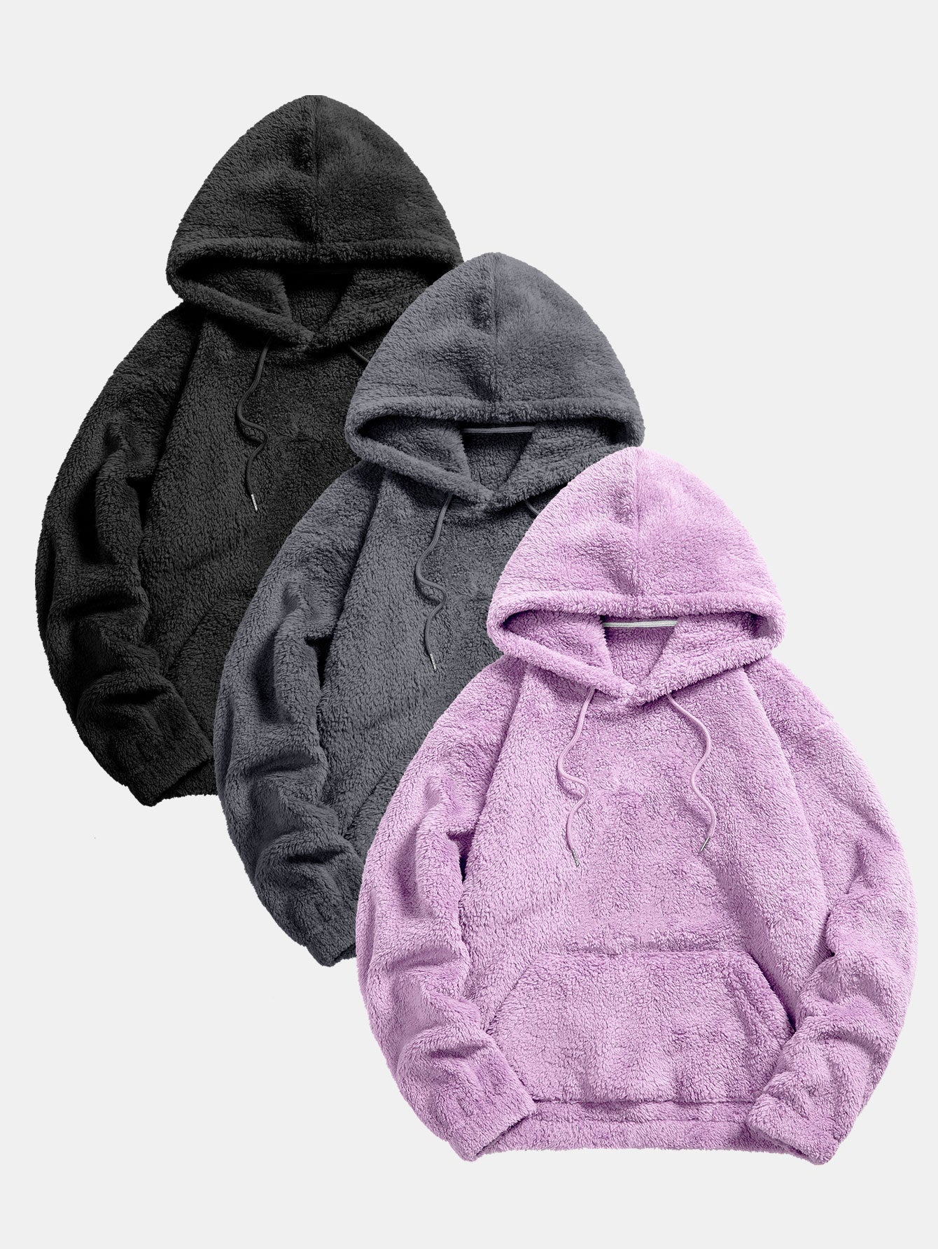 Sweat à capuche basique Teddy 3 pièces