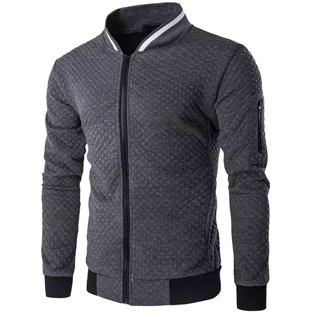 KINS |  Solid Color Zip Up Sweat Bomber Jacket