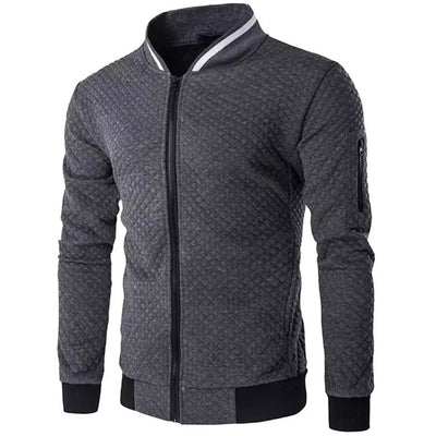 KINS |  Solid Color Zip Up Sweat Bomber Jacket
