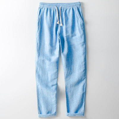 Pantalon homme décontracté – Coupe ample – Jambe droite – Taille élastique ajustable
