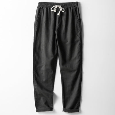 Pantalon homme décontracté – Coupe ample – Jambe droite – Taille élastique ajustable