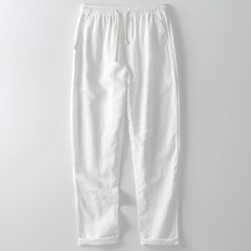 Pantalon homme décontracté – Coupe ample – Jambe droite – Taille élastique ajustable
