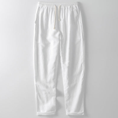 Pantalon homme décontracté – Coupe ample – Jambe droite – Taille élastique ajustable