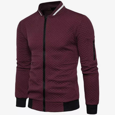 KINS |  Solid Color Zip Up Sweat Bomber Jacket