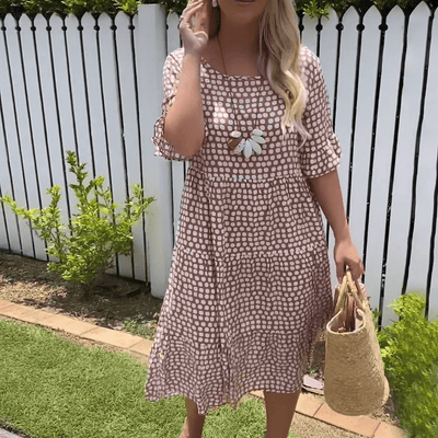 Darcy - Robe mi-longue à manches courtes