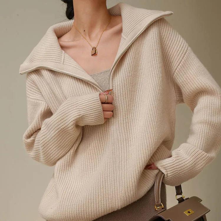 Luisa™ - Pull décontracté élégant avec fermeture éclair décontractée