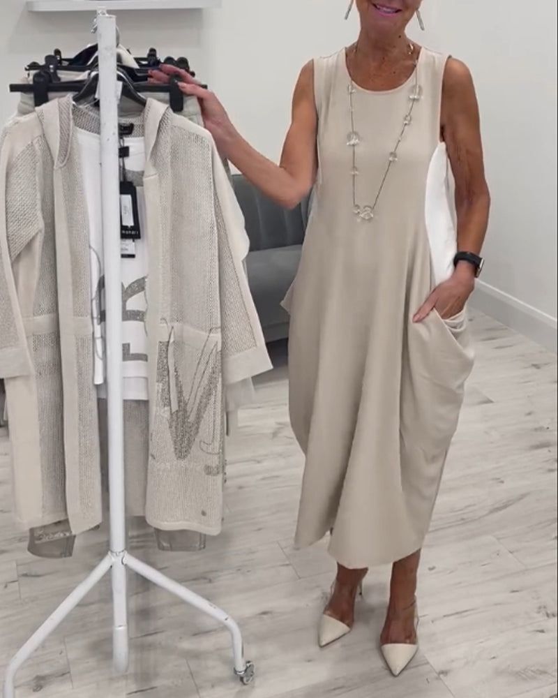 LELIE - ROBE SANS MANCHES ÉLÉGANTE ET TENDANCE