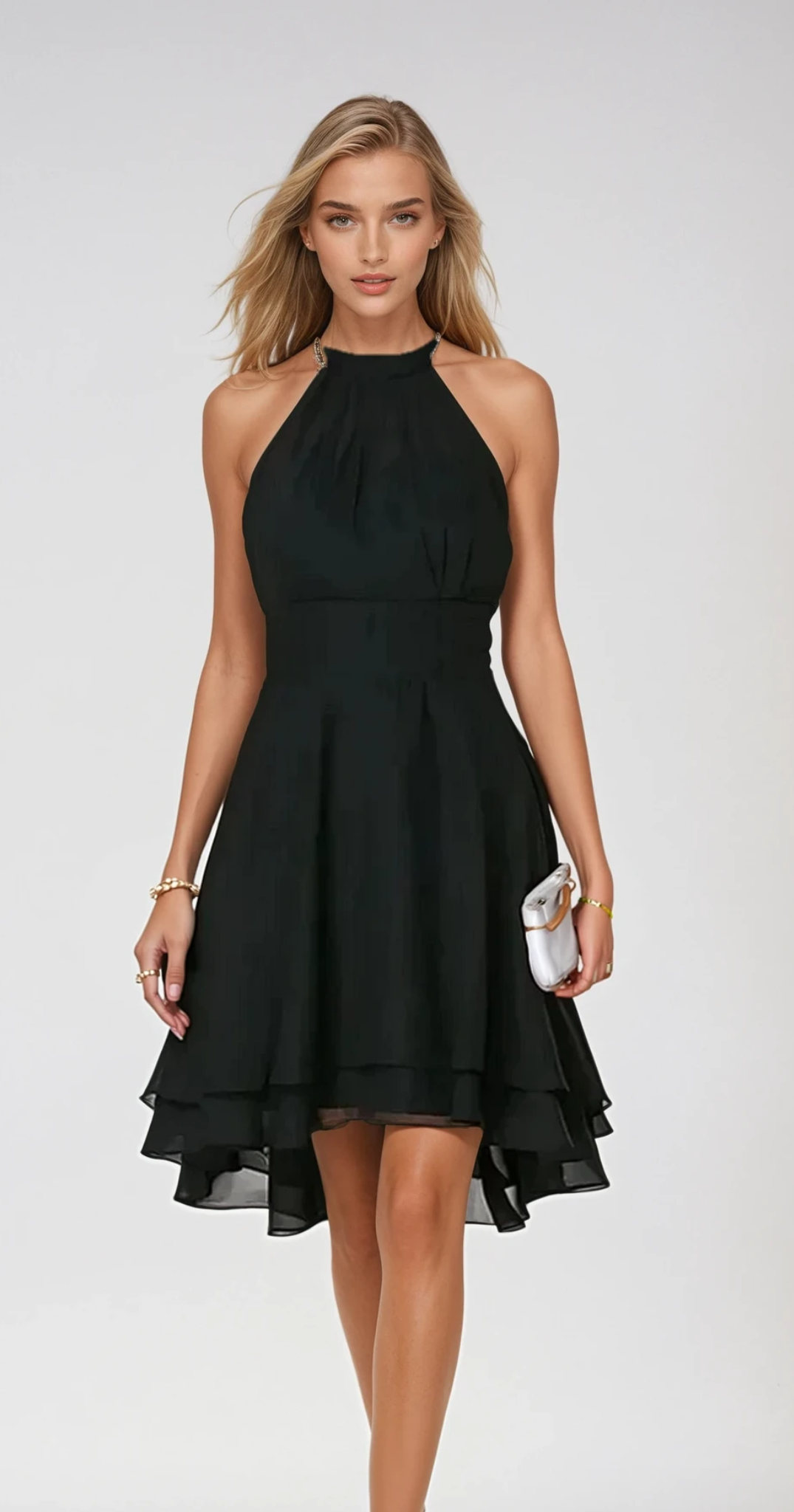 Margaux - Robe Mode Avec Décolleté En V Et Ceinture