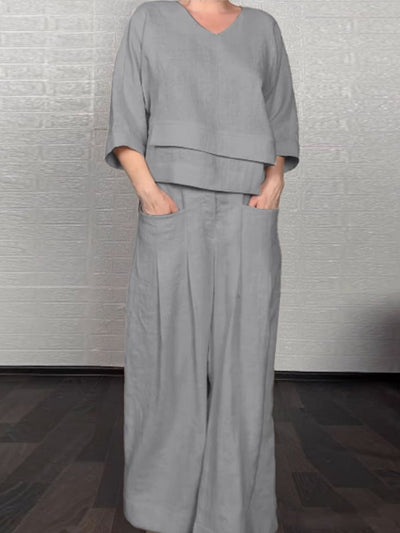 Ensemble ample à manches trois-quarts pour femme