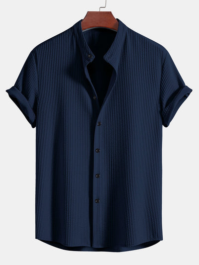 James | Chemise Muscle Fit avec col montant côtelé