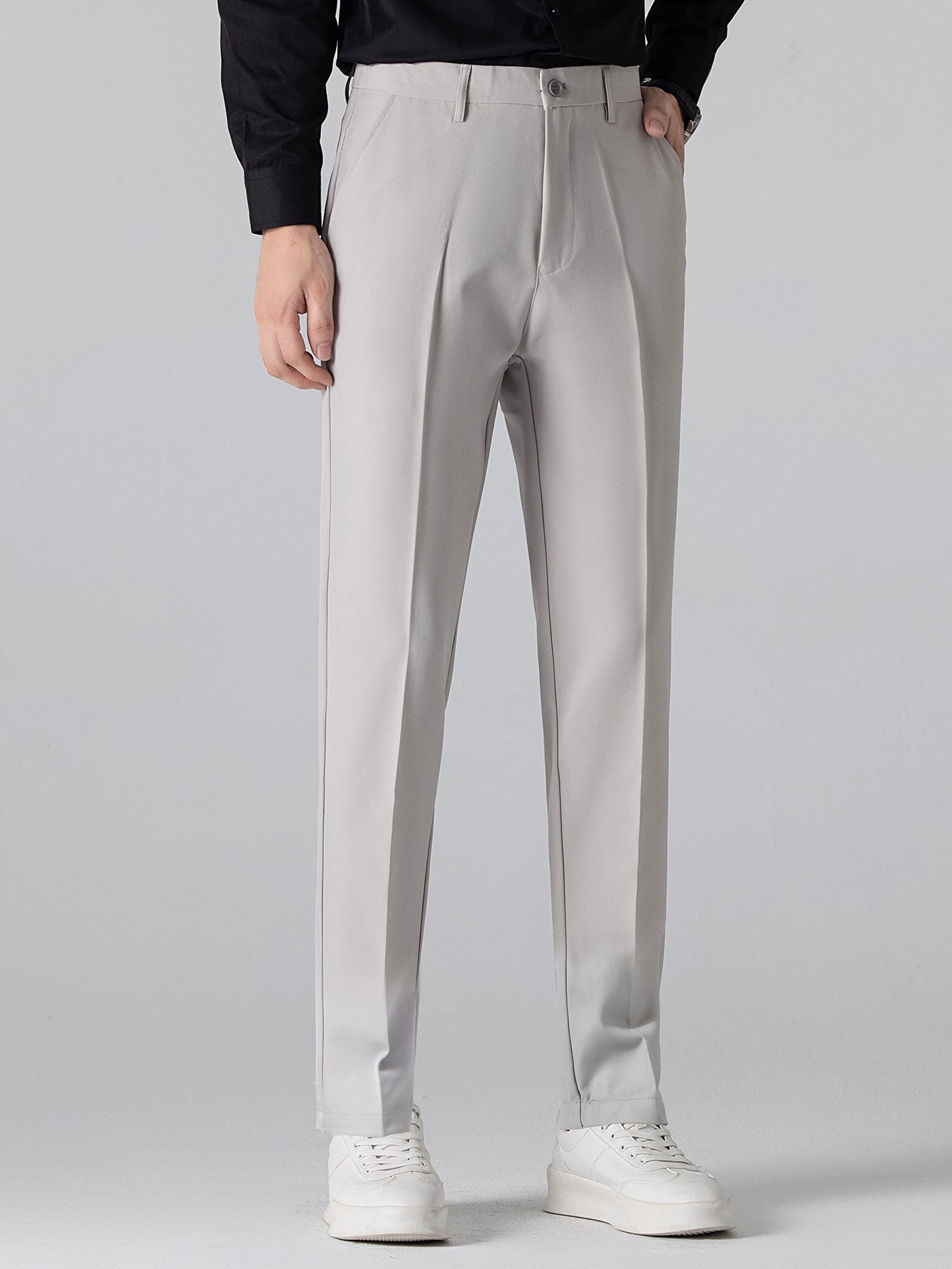 Pantalon Ajusté Fuselé en Tissu Léger