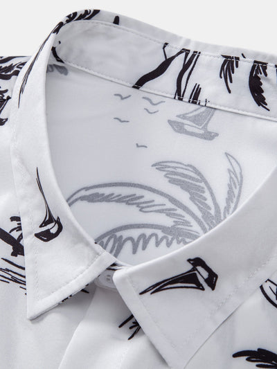 Ensemble Tropical : Chemise Palmiers & Short de Bain à Cordon