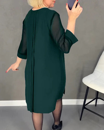 Elize™ | Robe plissée en tissu tricoté