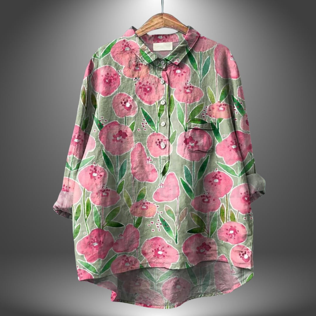Chemise fleurie artisanale pour femme