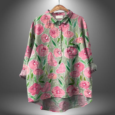 Chemise fleurie artisanale pour femme
