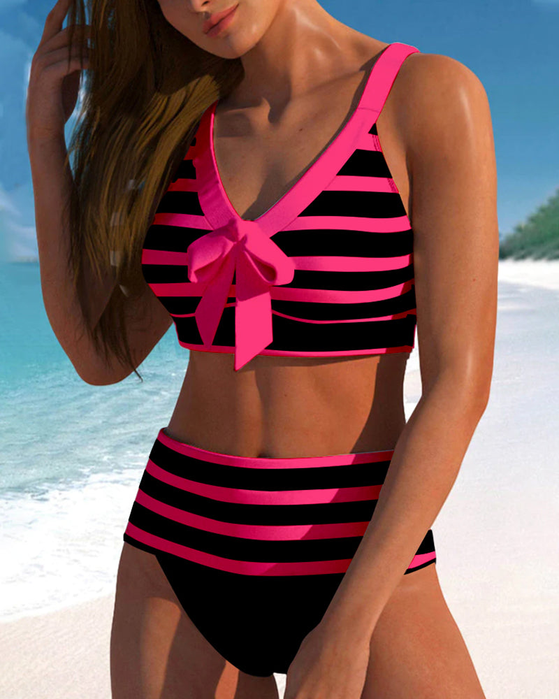 Calypso™ | Bikini taille haute à rayures