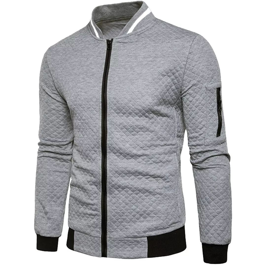 KINS |  Solid Color Zip Up Sweat Bomber Jacket