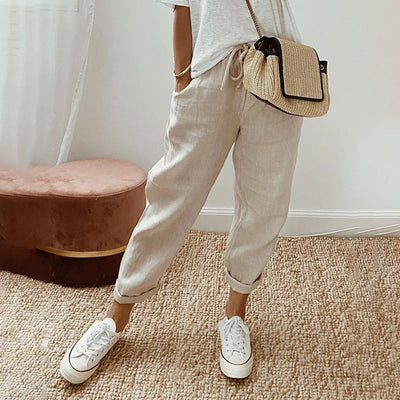 Sophie™ | Pantalon Décontracté en Lin Doux