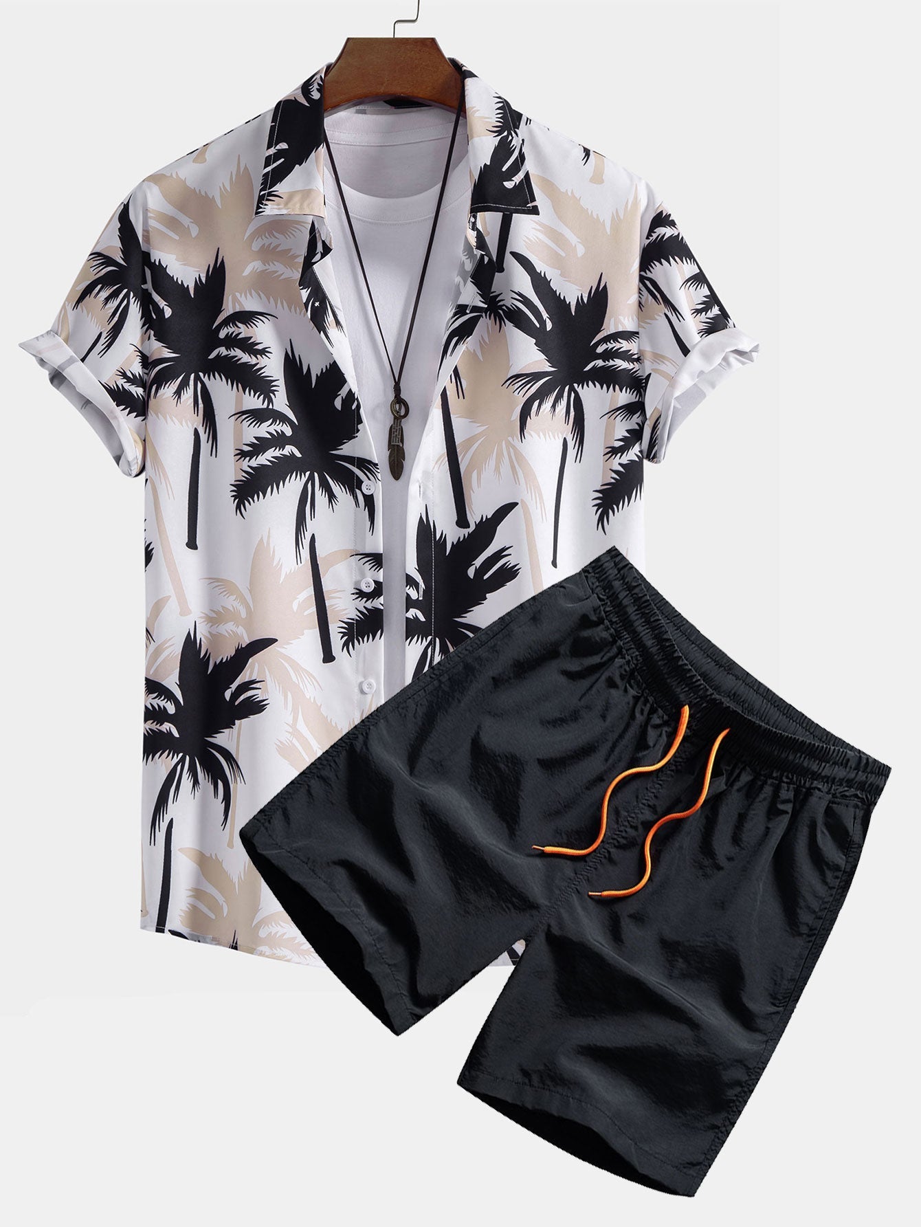 Ensemble Tropical : Chemise à Palmiers & Short de Bain
