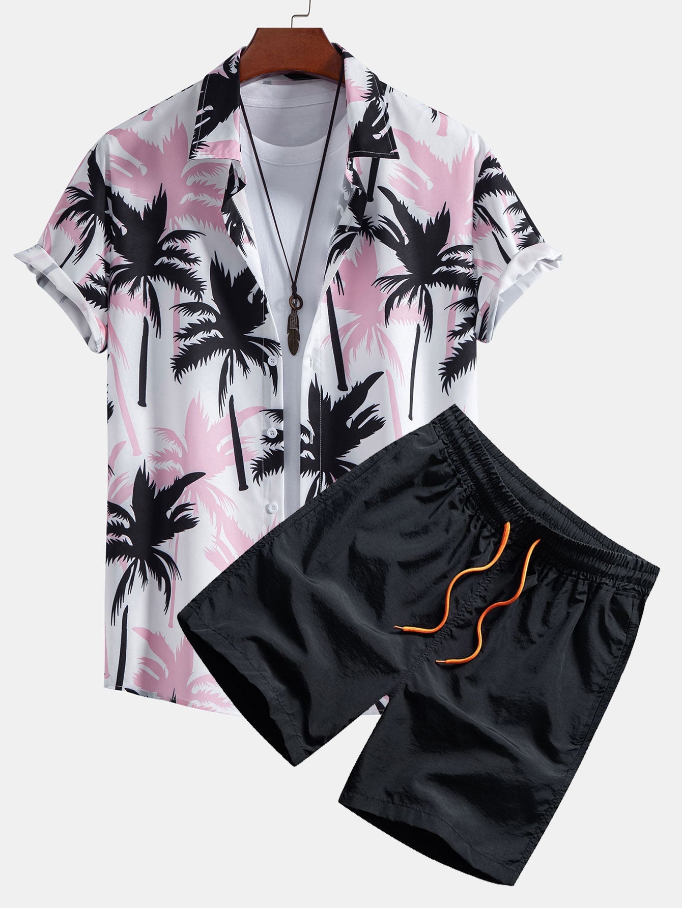 Ensemble Tropical : Chemise à Palmiers & Short de Bain