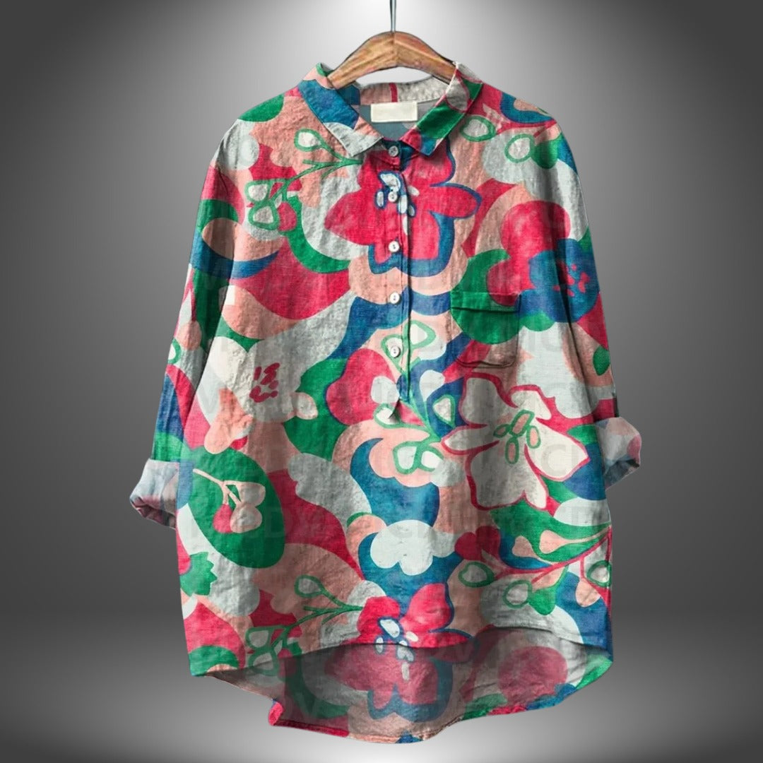 Chemise fleurie artisanale pour femme