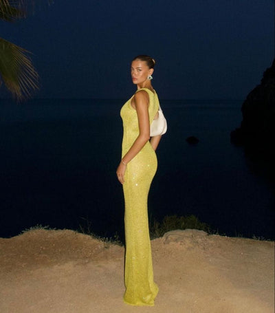 Robe longue sans manches