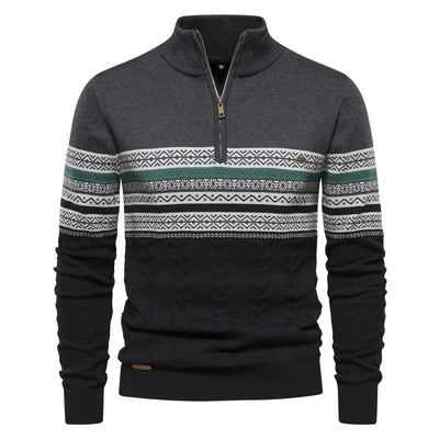 JASPE | Pull demi-zippé Fair Isle